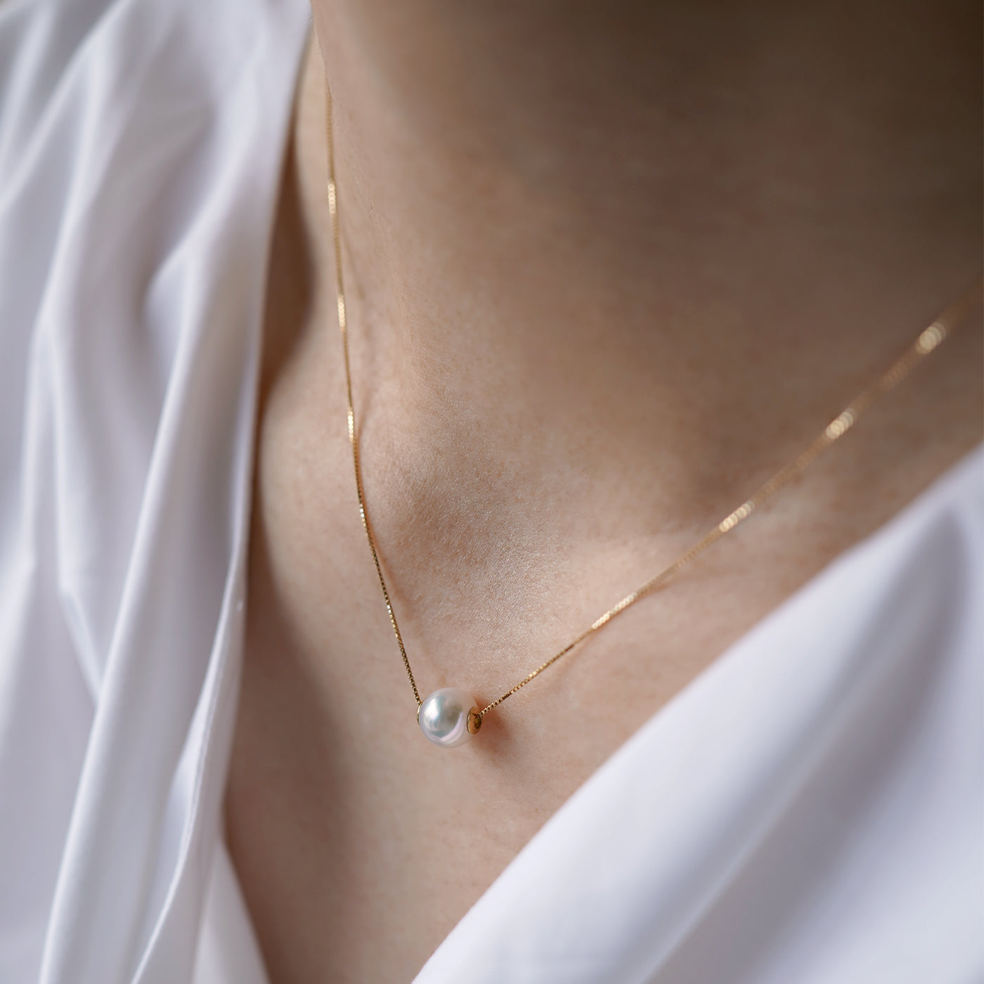 Wandering Pearl Chain Necklace - Akoya & Tahitian Keshi