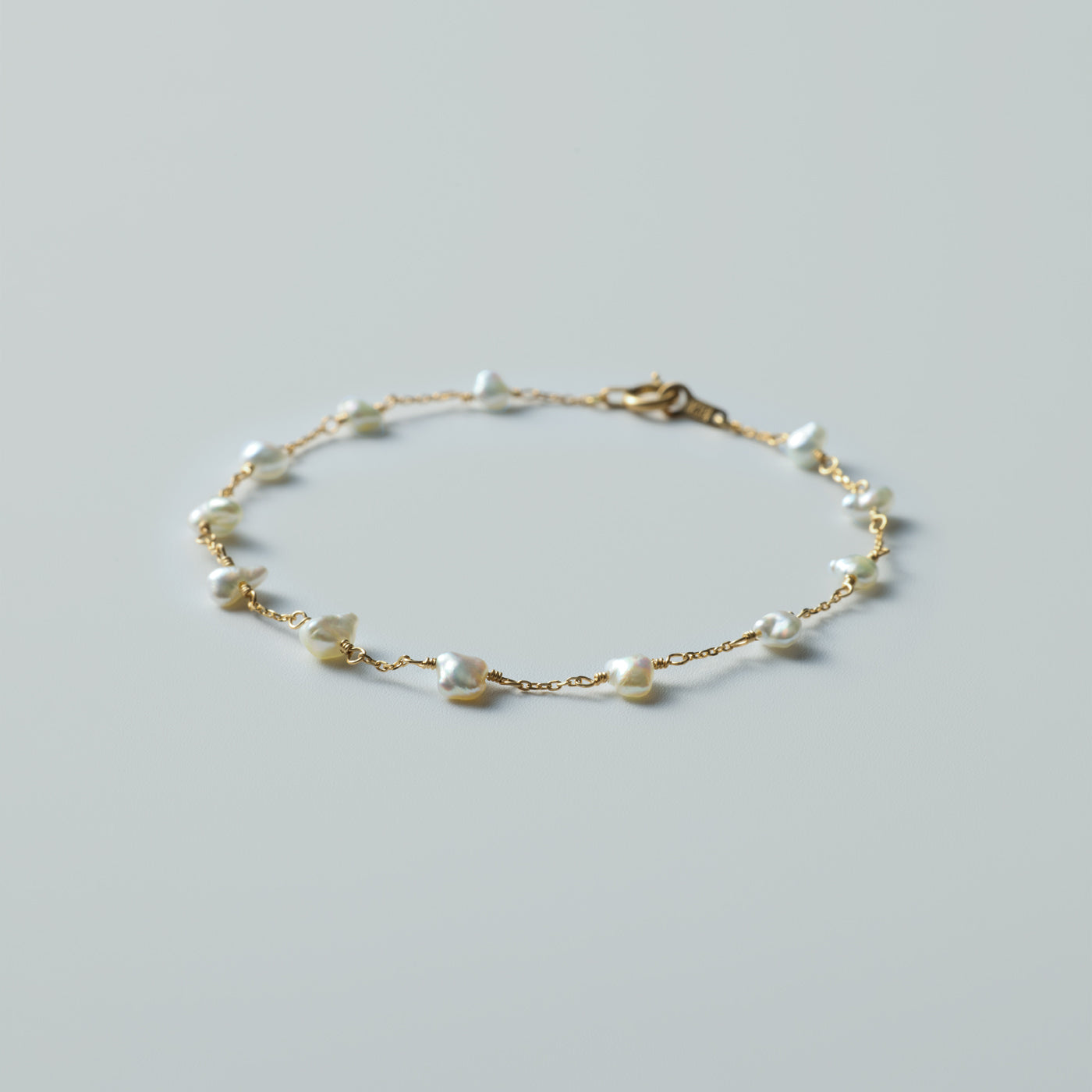 Pearl Station Bracelet - Akoya Keshi
