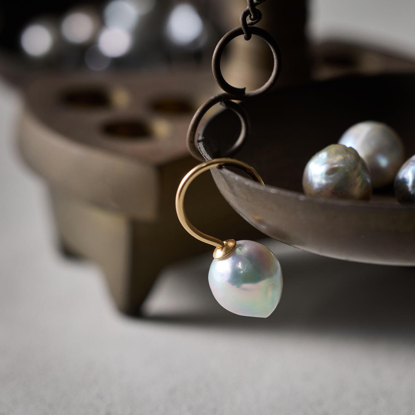 【BASE PARTS】K18YG Tail Hook Pierced Earring