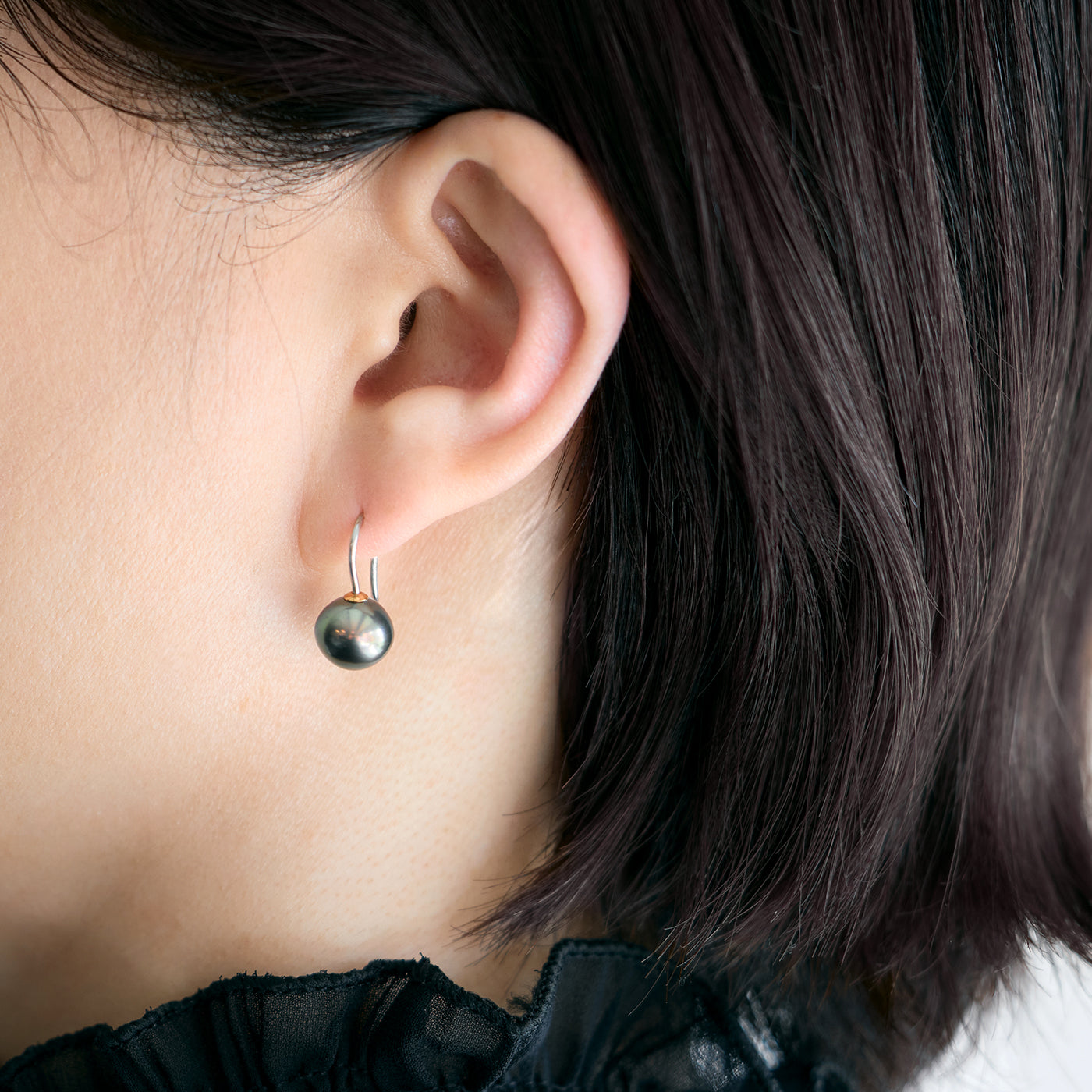 【BASE PARTS】Pt900 Tail Hook Pierced Earring