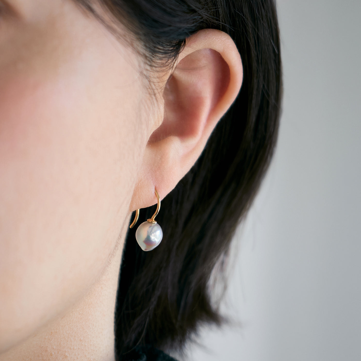 【BASE PARTS】K18YG Tail Hook Pierced Earring