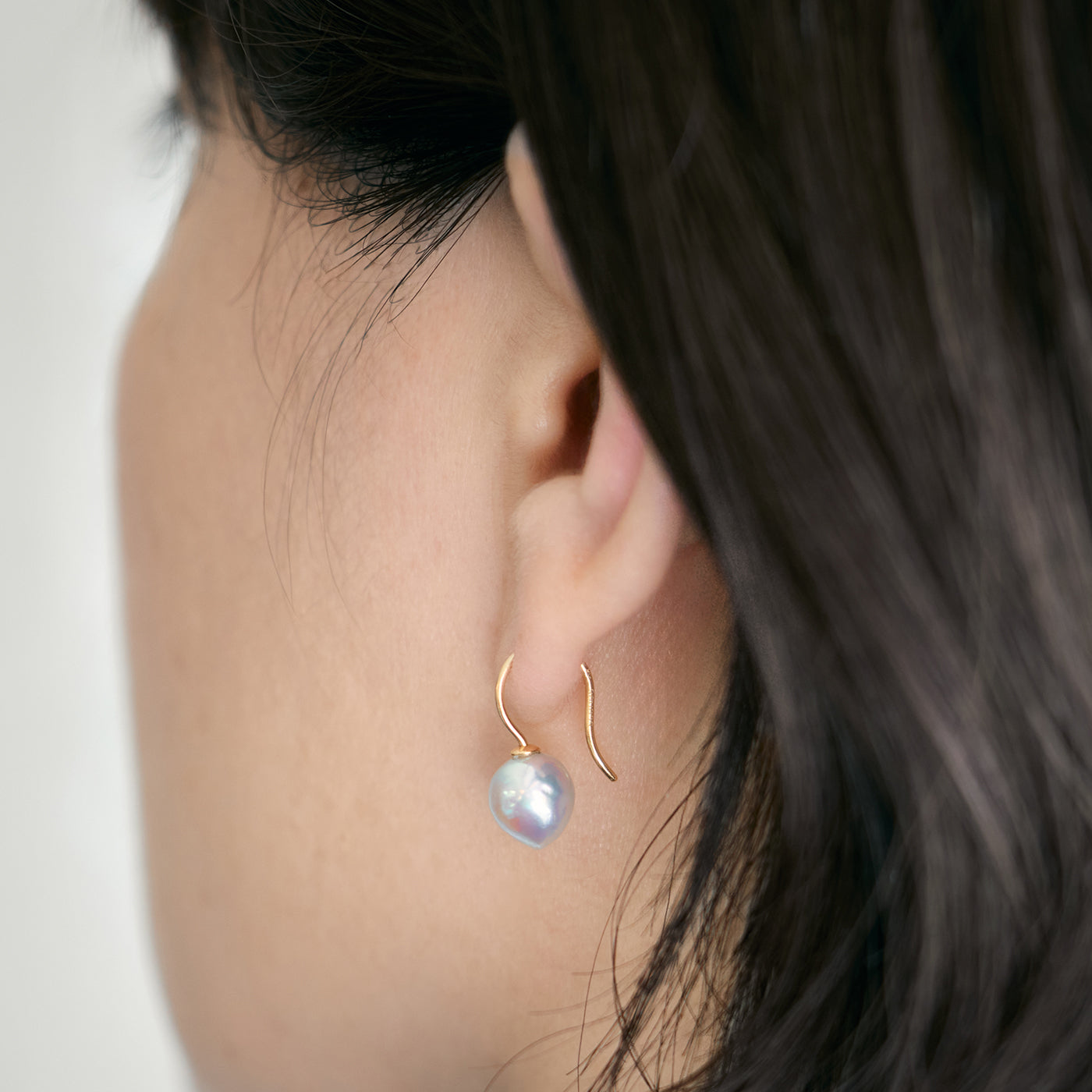【BASE PARTS】K18YG Tail Hook Pierced Earring