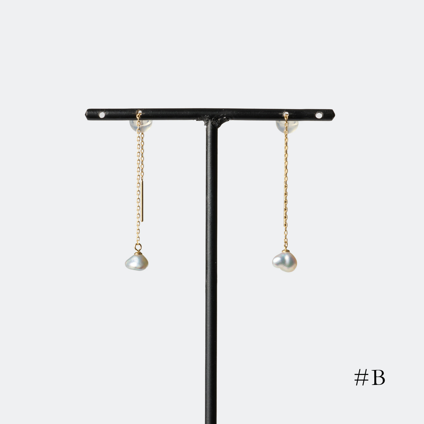 Cloud Keshi Chain Earrings - Akoya Keshi