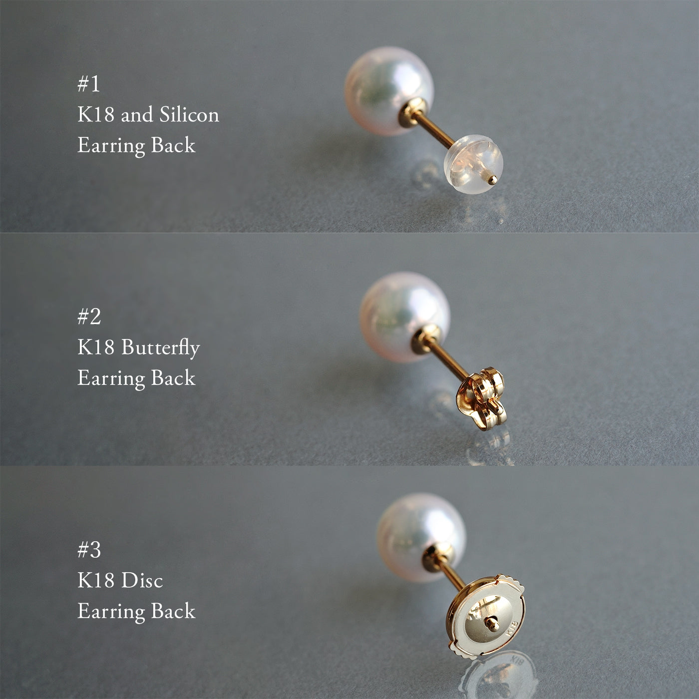 【BASE PARTS】18K YG Stud Earring with Butterfly Backing