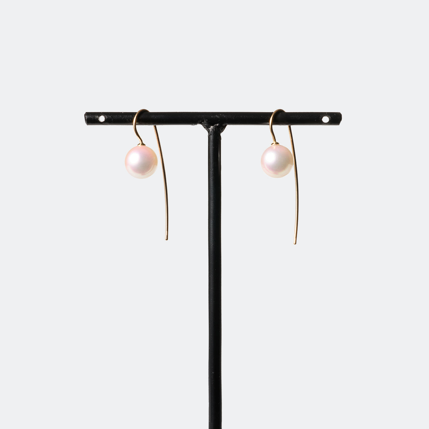 Trickle Hook Pierced Earrings - Akoya Pearl (Pink)