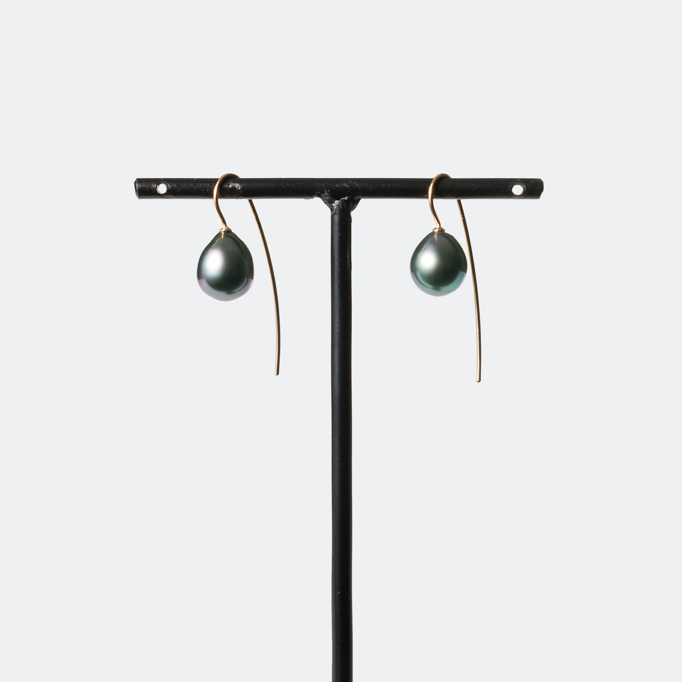 Trickle Hook Pierced Earrings - Tahitian Pearl
