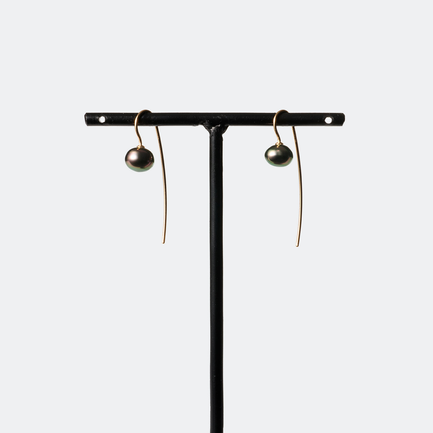 Trickle Hook Pierced Earrings - Tahitian Keshi