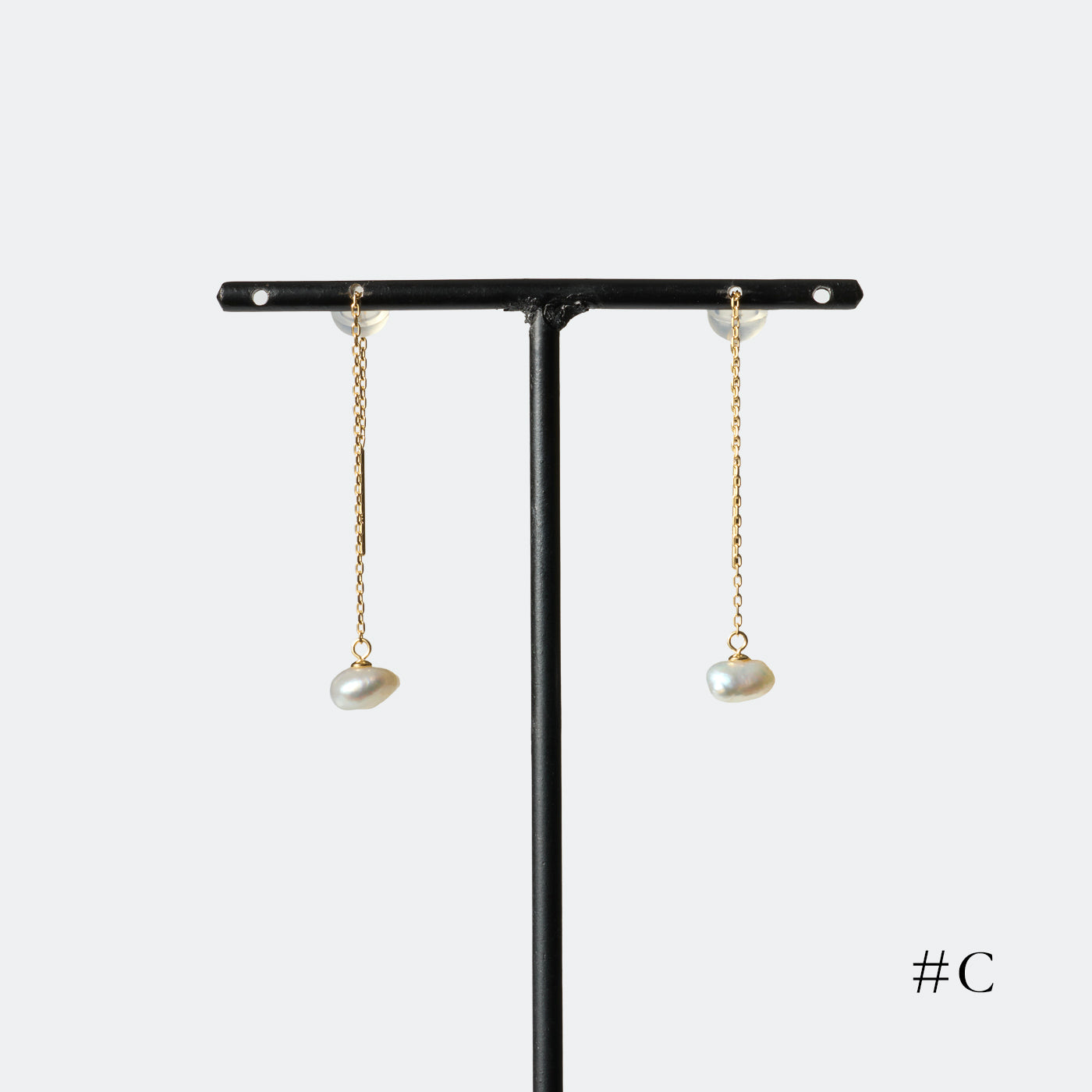 Cloud Keshi Chain Earrings - Akoya Keshi