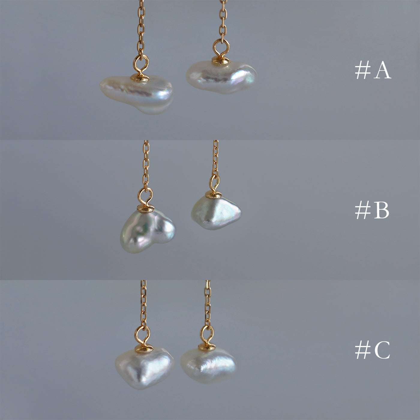 Cloud Keshi Chain Earrings - Akoya Keshi
