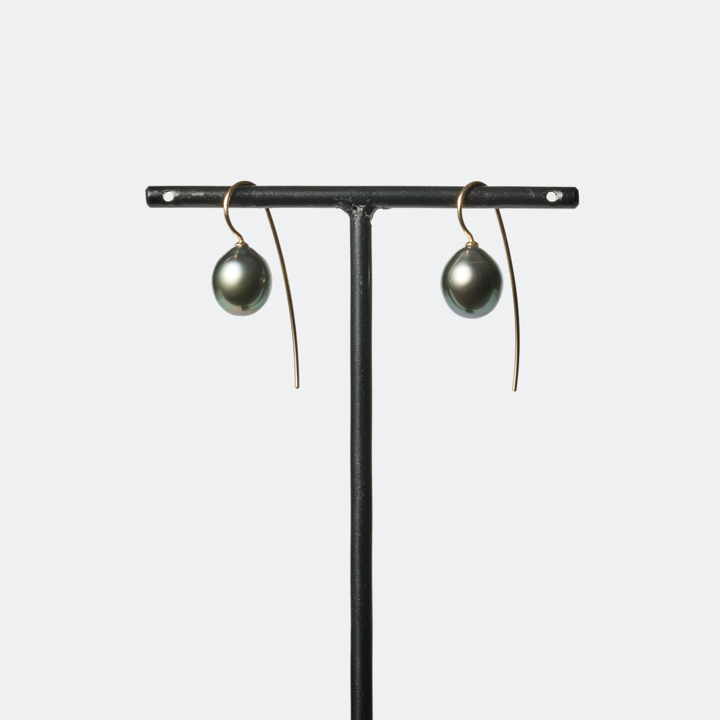 Trickle Hook Pierced Earrings - Tahitian Pearl