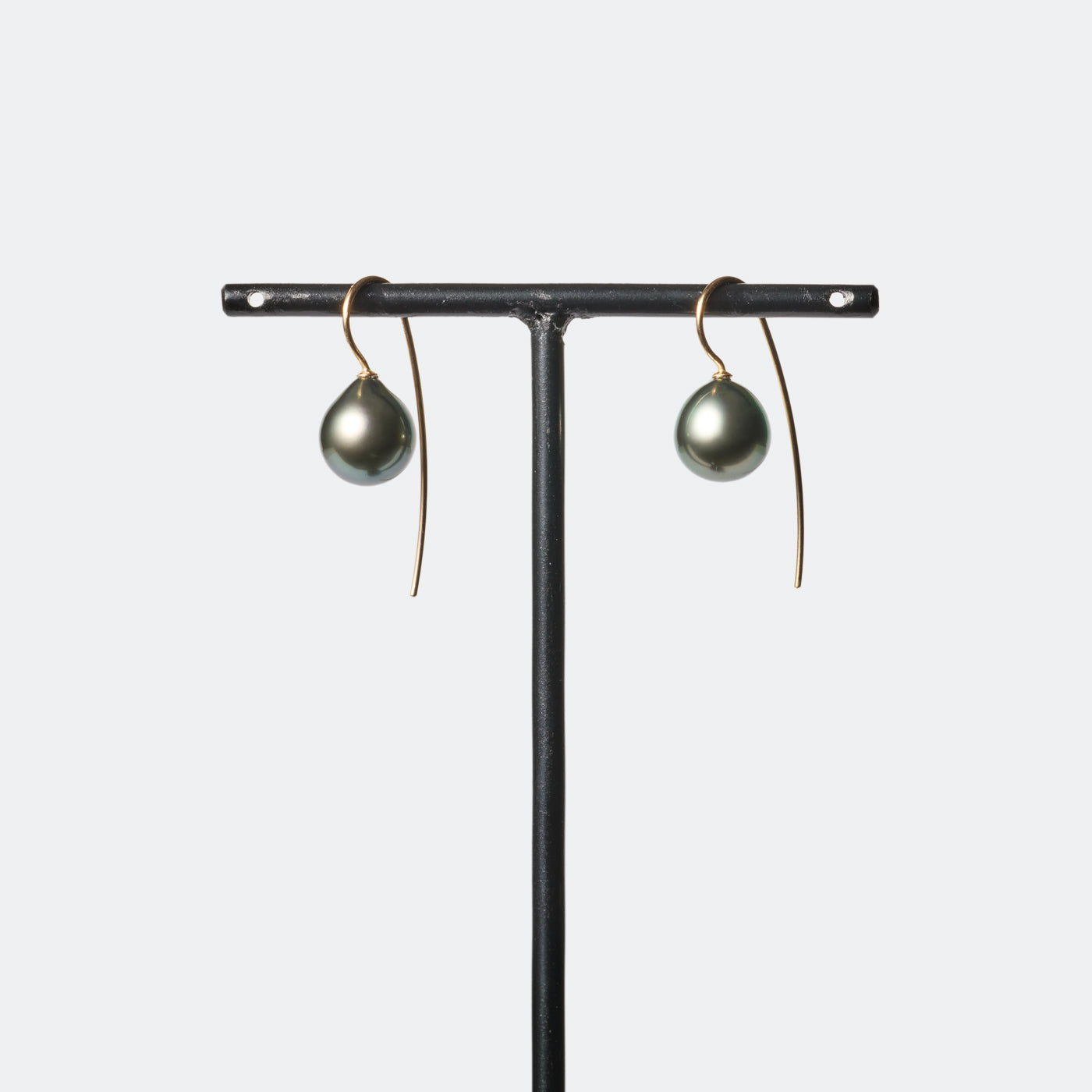Trickle Hook Pierced Earrings - Tahitian Pearl
