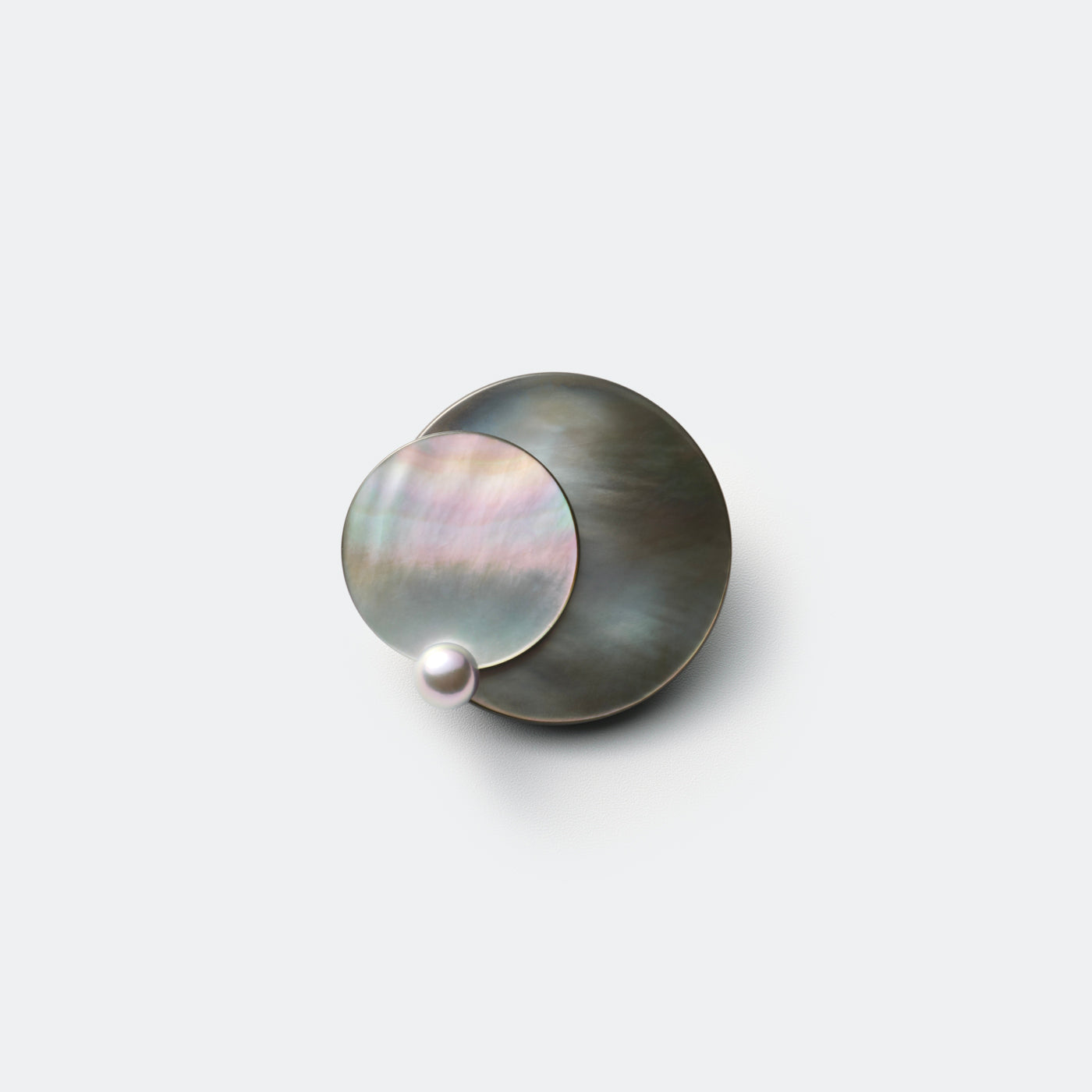 Pendulum Brooch - Black MOP & Gray Akoya Pearl B