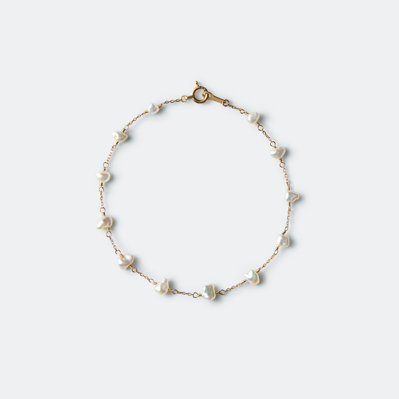 Pearl Station Bracelet - Akoya Keshi