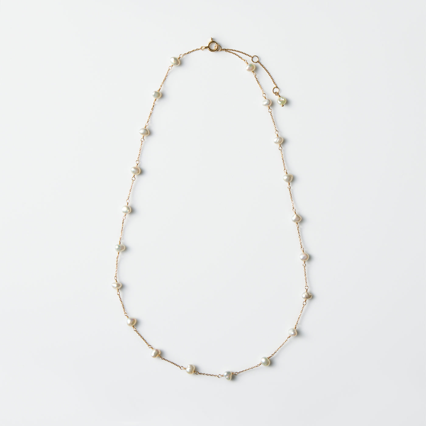 Pearl Station Necklace - Akoya Keshi