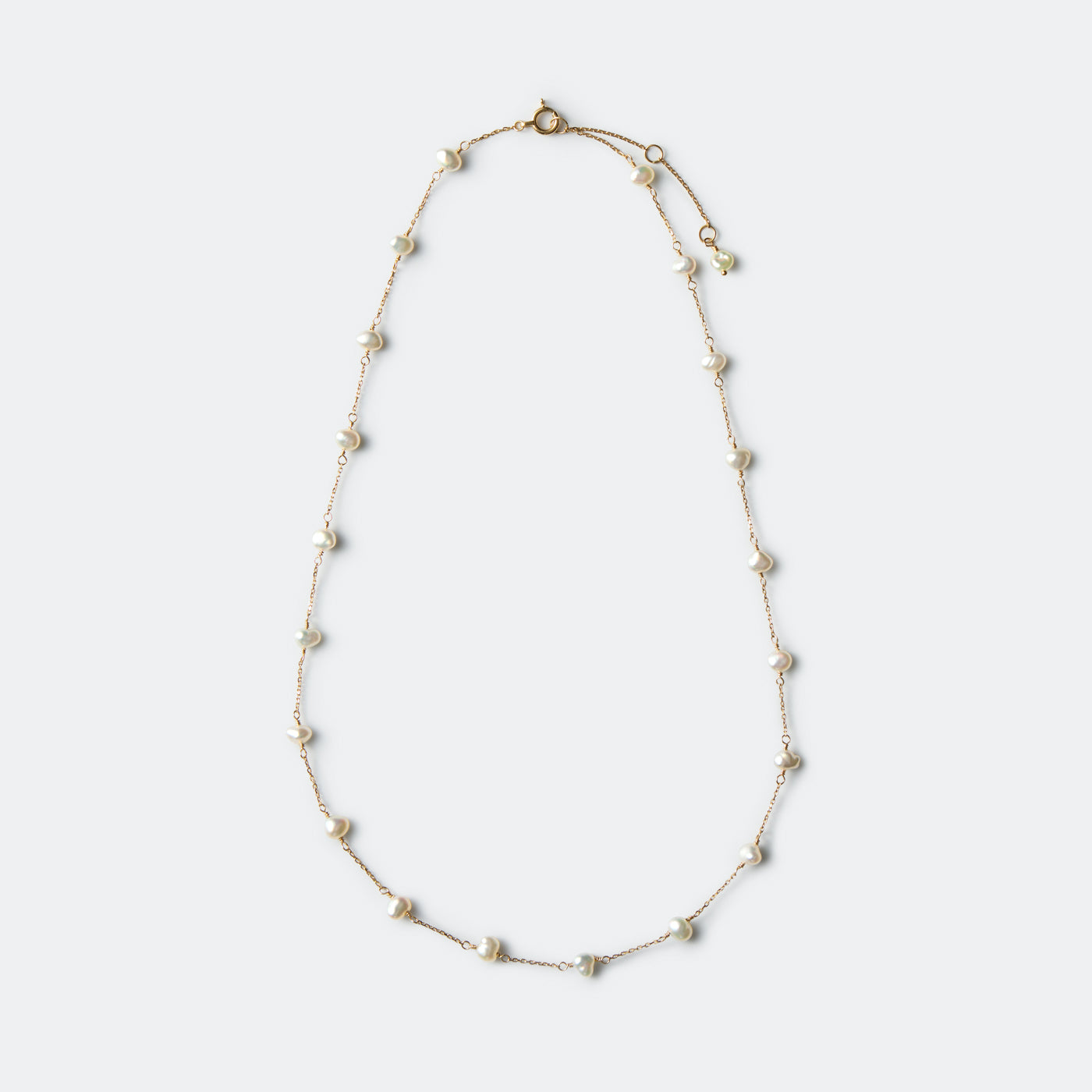 Pearl Station Necklace - Akoya Keshi