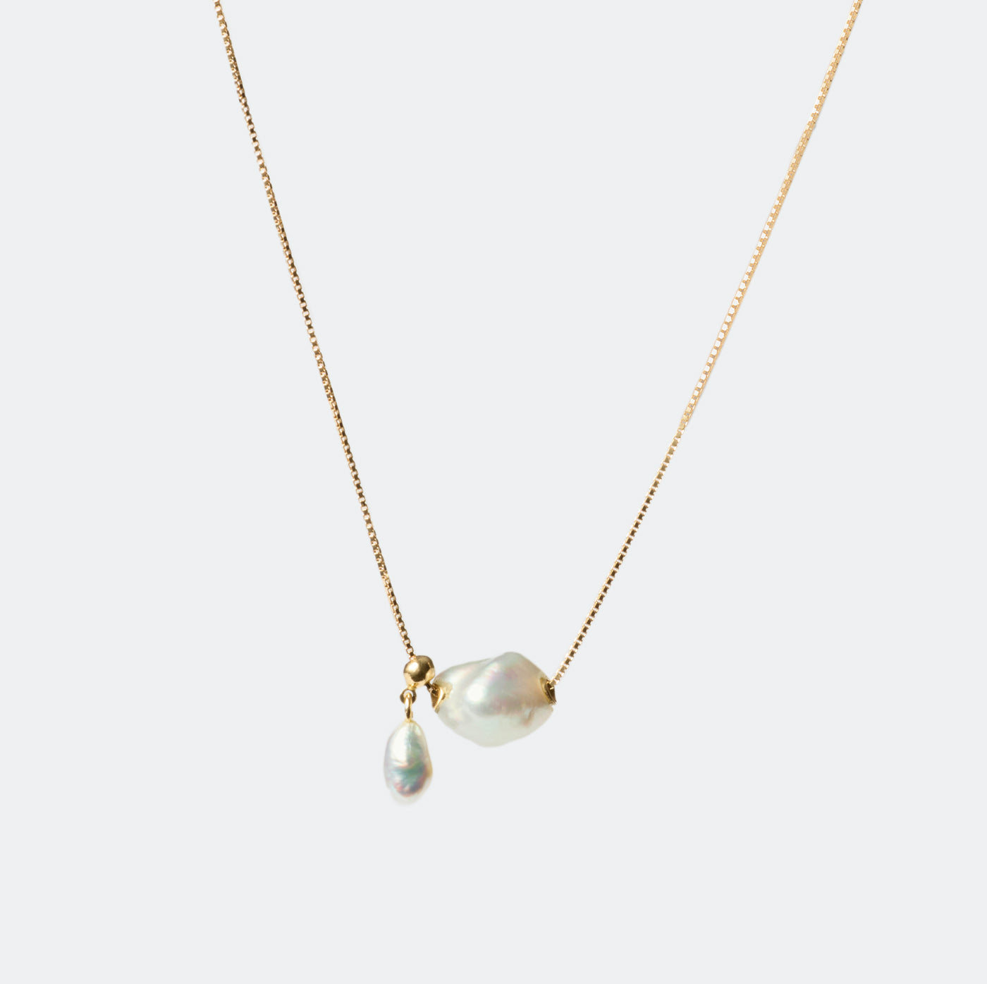 Wandering Pearl Chain Necklace - Akoya Keshi A