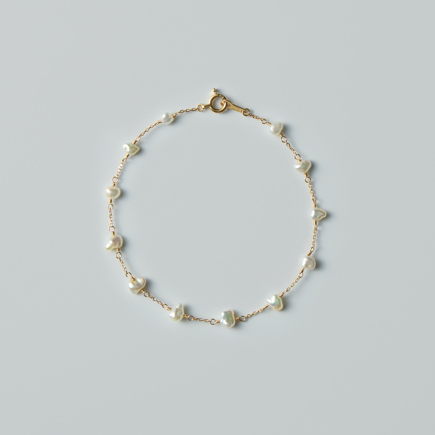 Pearl Station Bracelet - Akoya Keshi