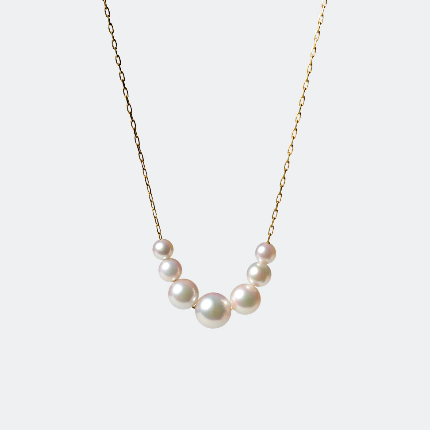 Graduated Pearl Chain Necklace - Akoya Pearl