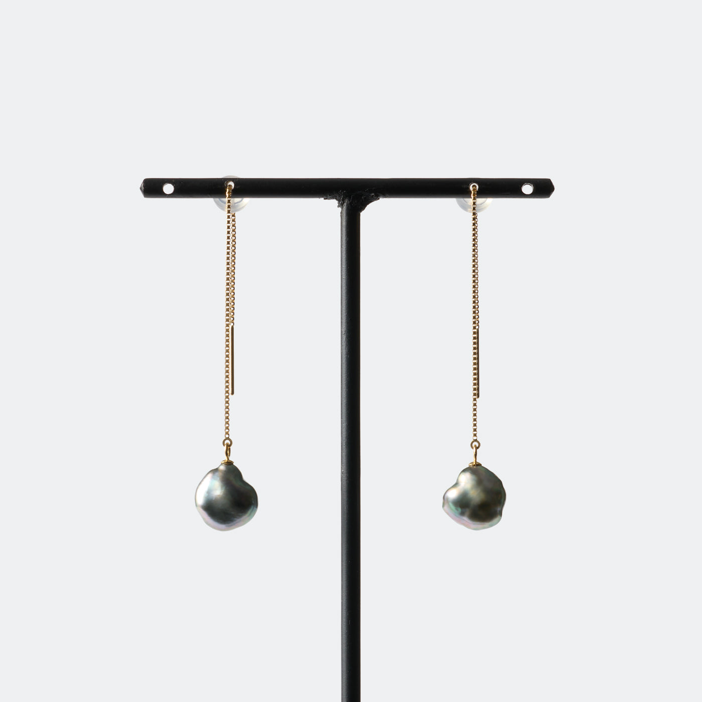 Sakasa Drop Two-Tone Chain Earrings