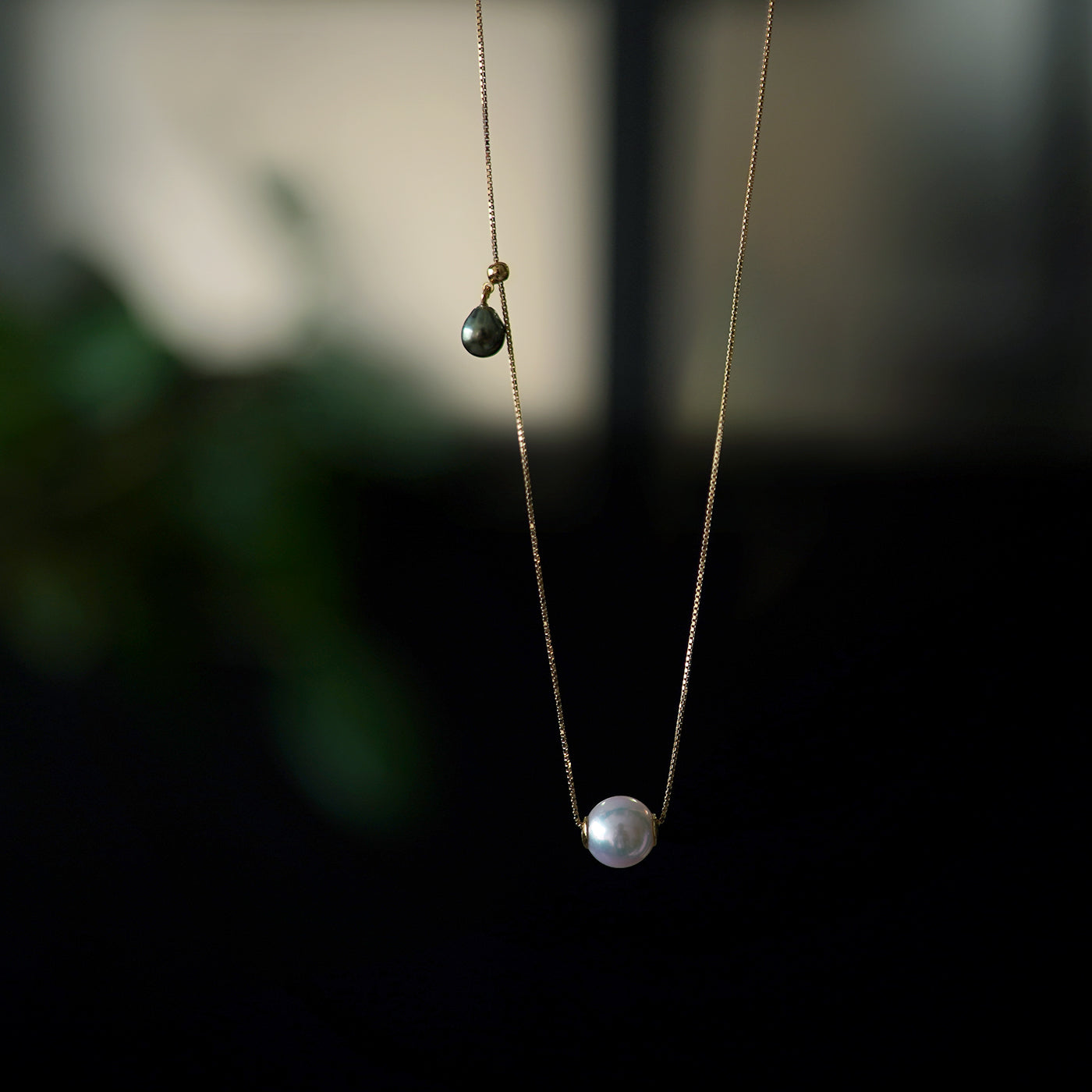 Wandering Pearl Chain Necklace - Akoya & Tahitian Keshi
