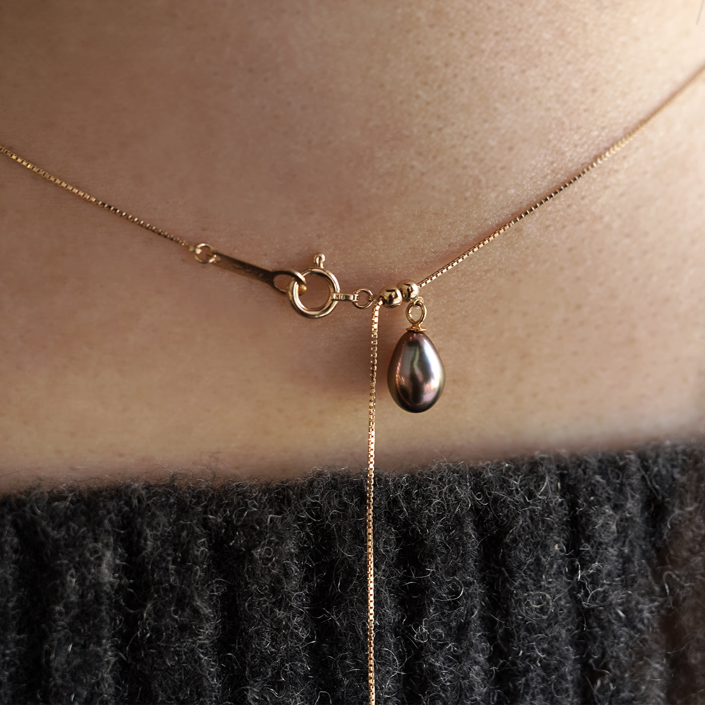 Wandering Pearl Chain Necklace - Twin Akoya & Tahitian Keshi