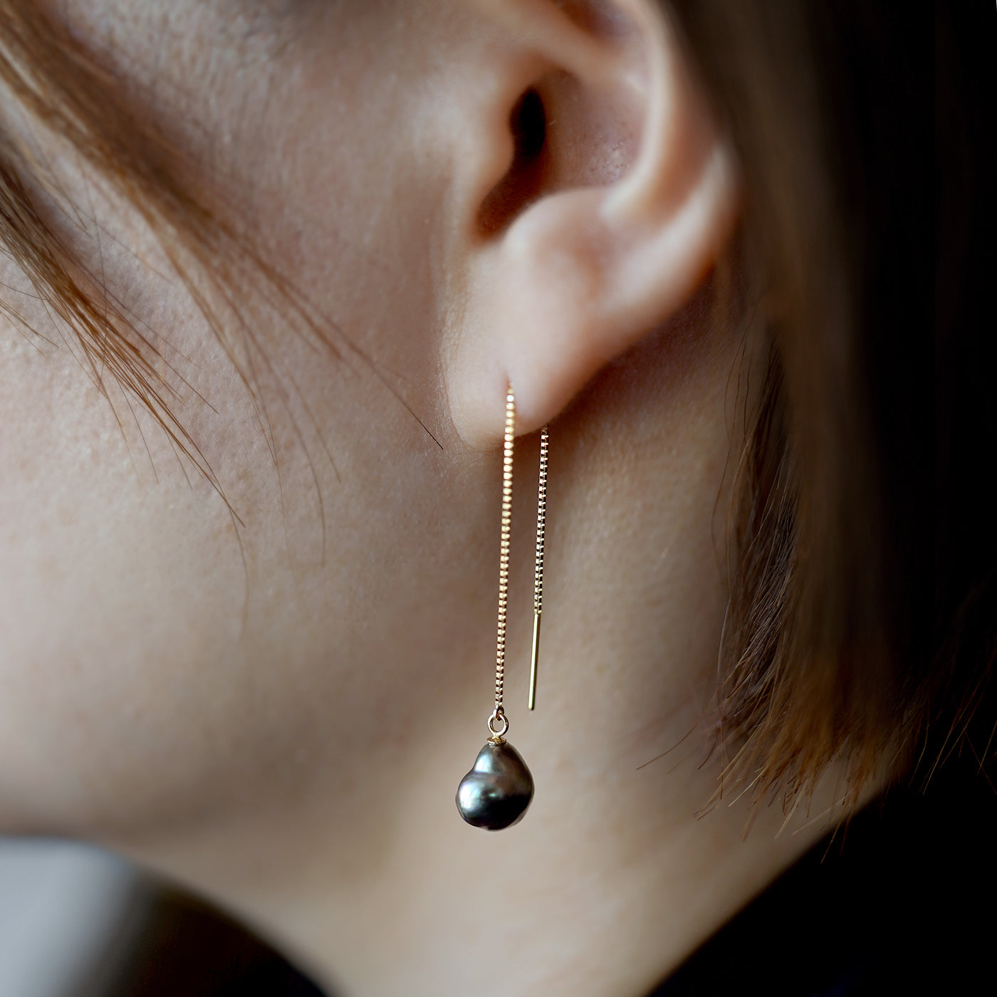 Sakasa Drop Two-Tone Chain Earrings