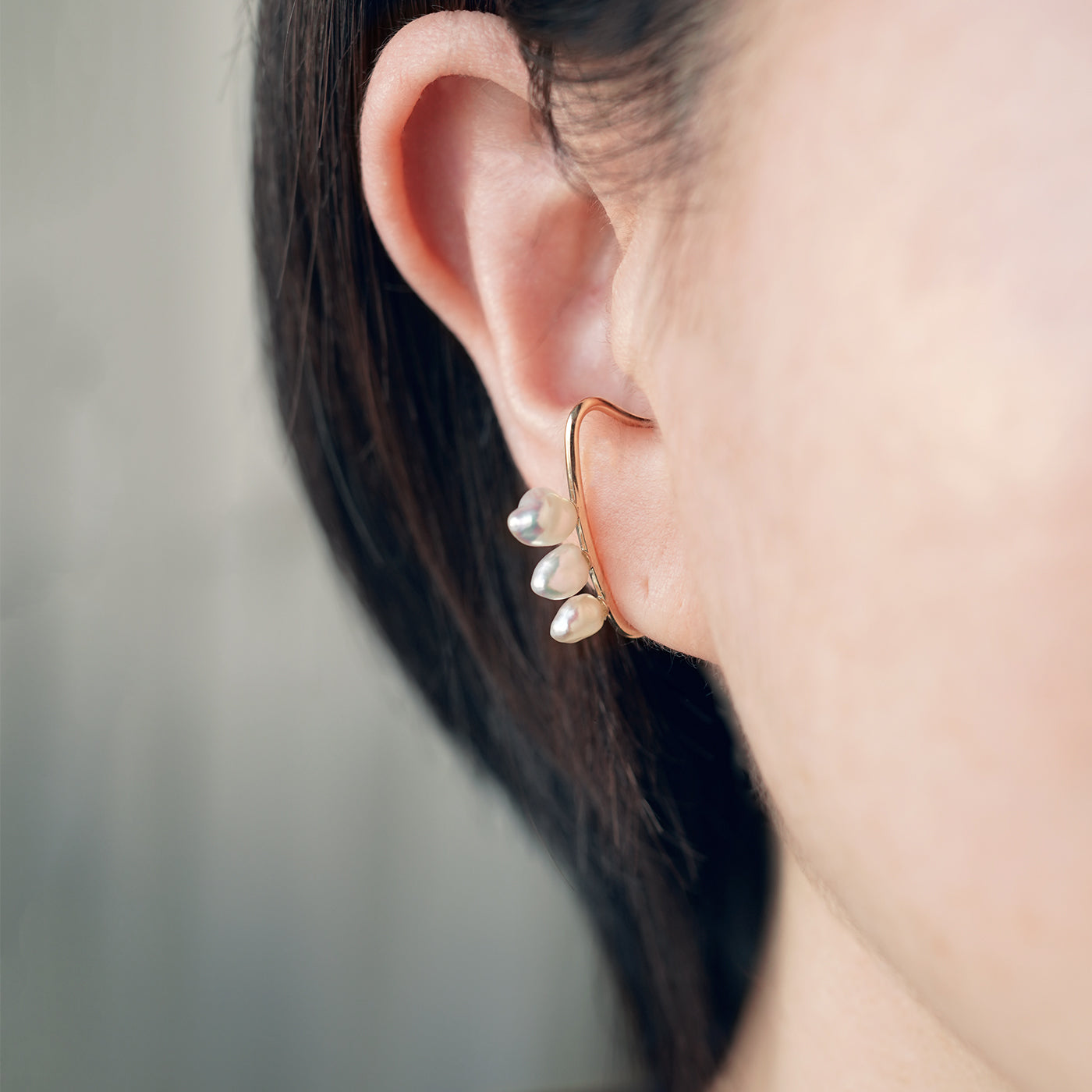 Triplets Ear Cuff - 4.0mm AkoyaKeshi