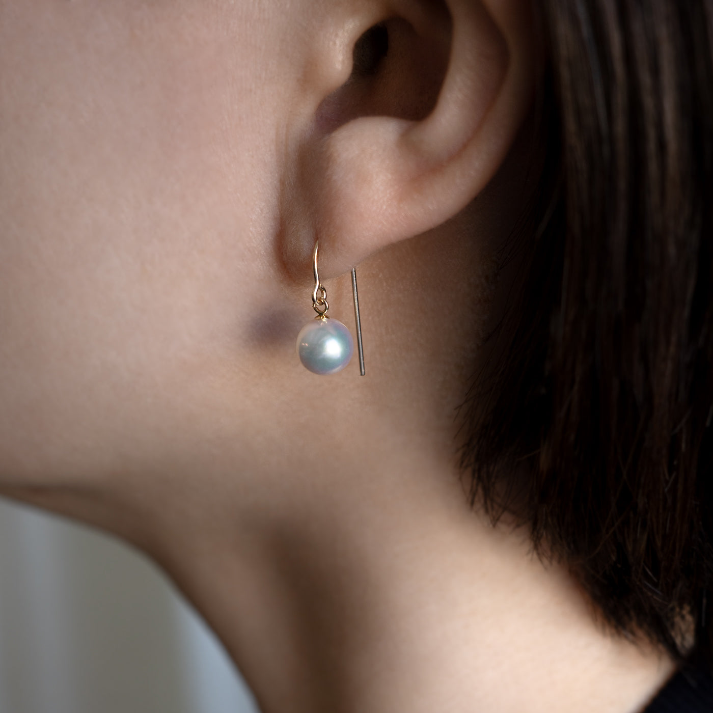 Trickle Hook Earrings - Akoya Pearl