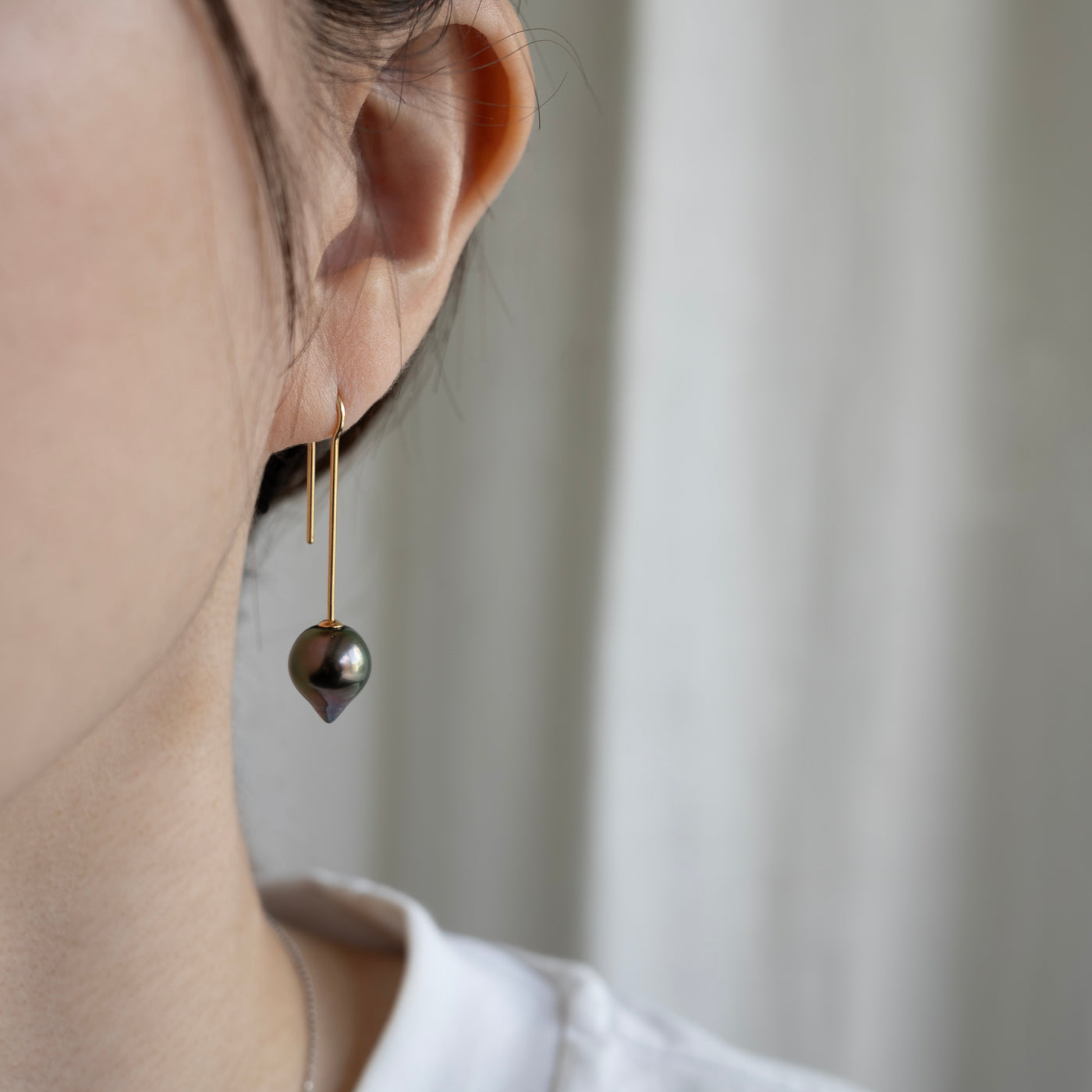 【BASE PARTS】K18YG Arc Hook Pierced Earring