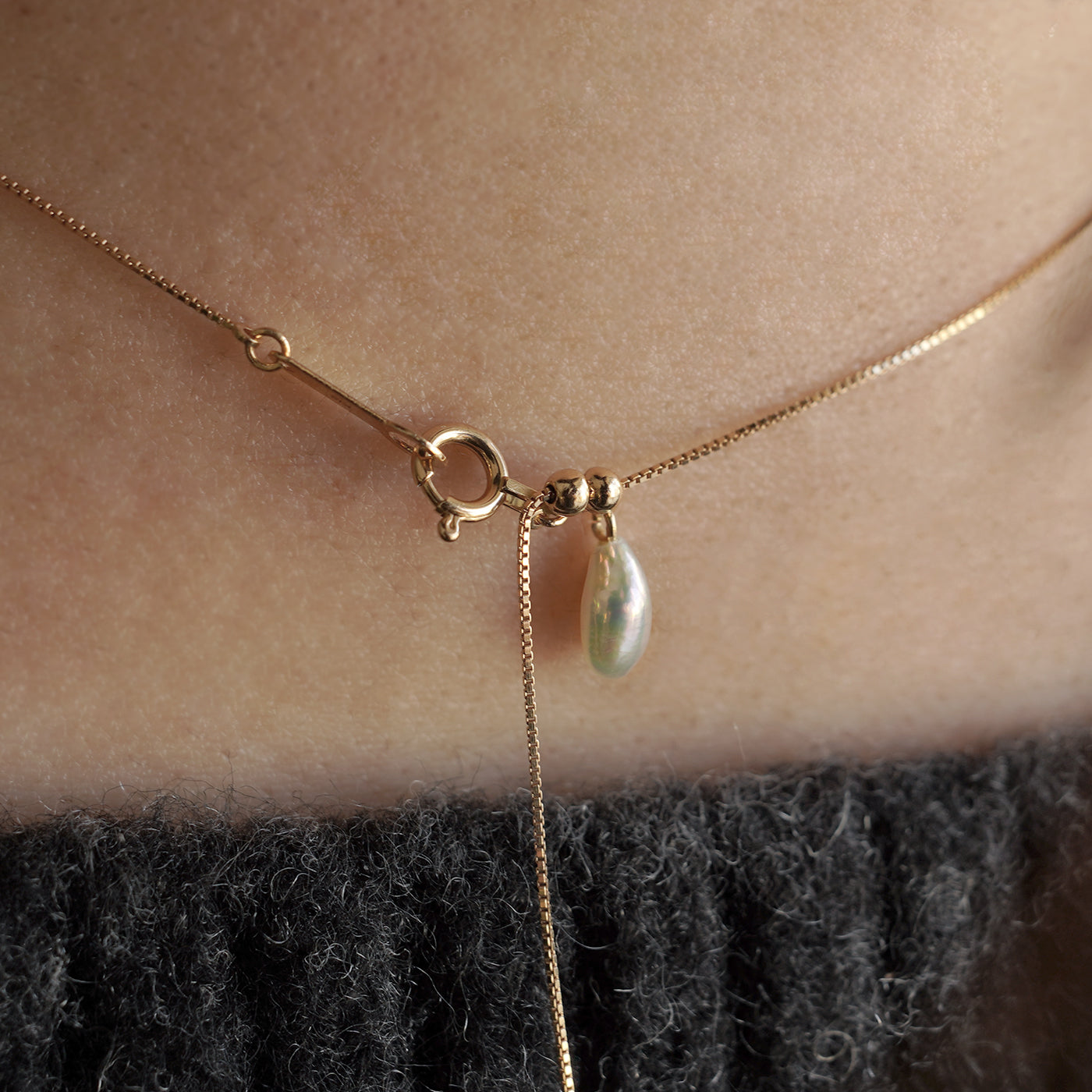 Wandering Pearl Chain Necklace - Umihotaru & Akoya Keshi