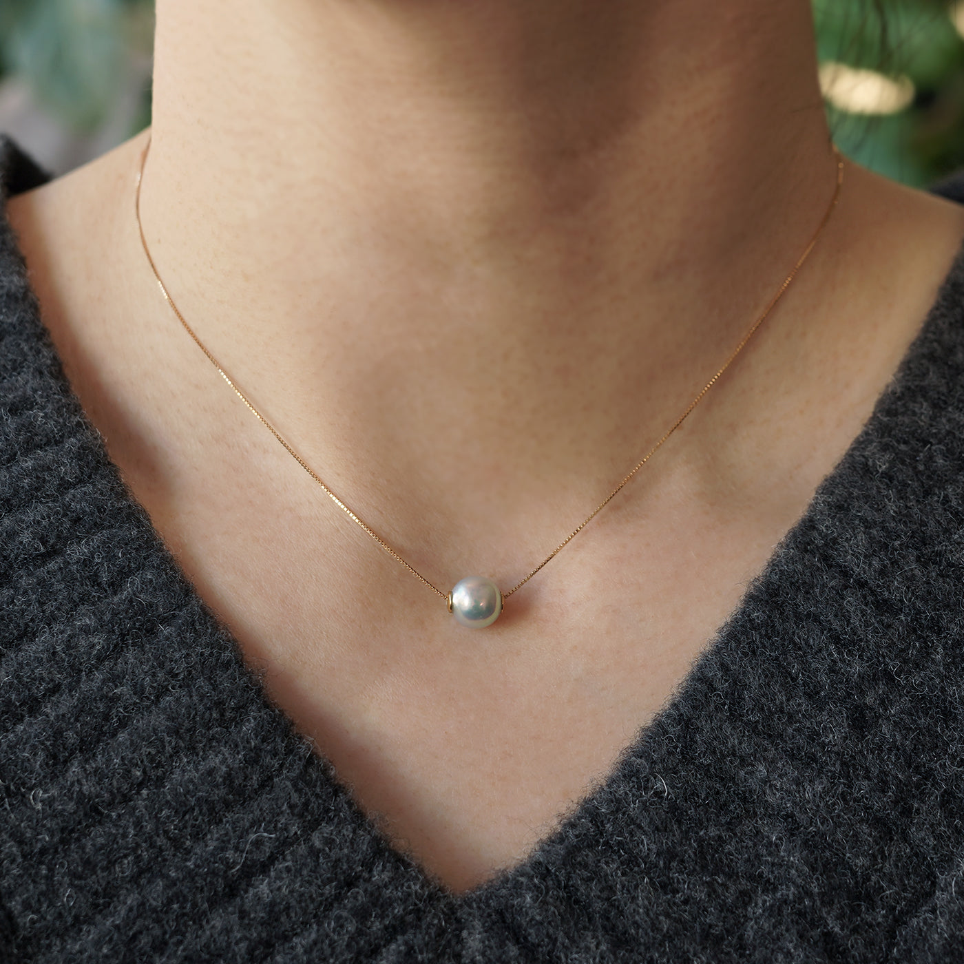 Wandering Pearl Chain Necklace - Umihotaru & Akoya Keshi