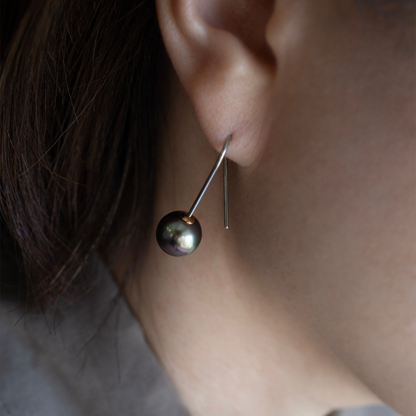 【BASE PARTS】Pt900 Twist Hook Pierced Earring