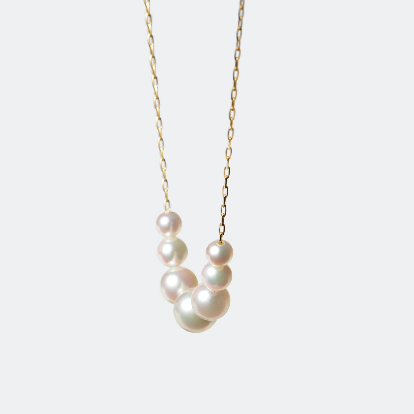 Graduated Pearl Chain Necklace - Akoya Pearl