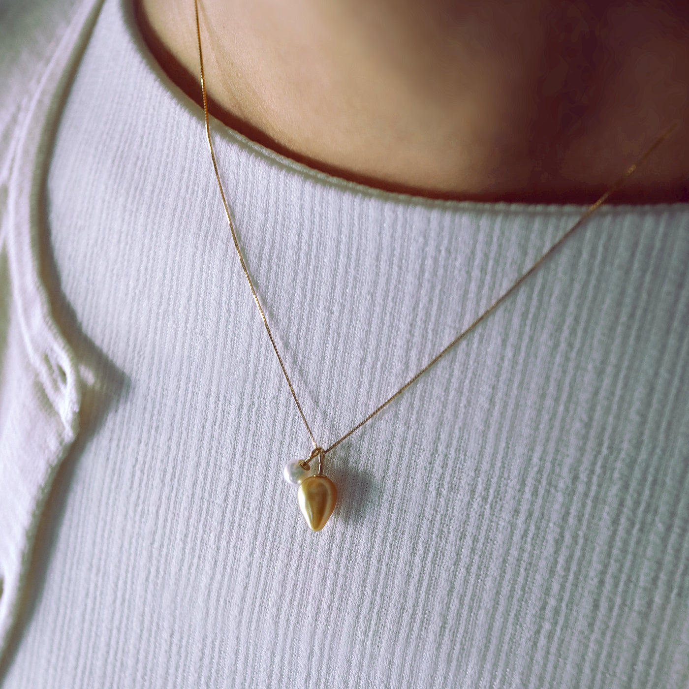 Tuplet Pearl Necklace - Golden Keshi & Baby Akoya