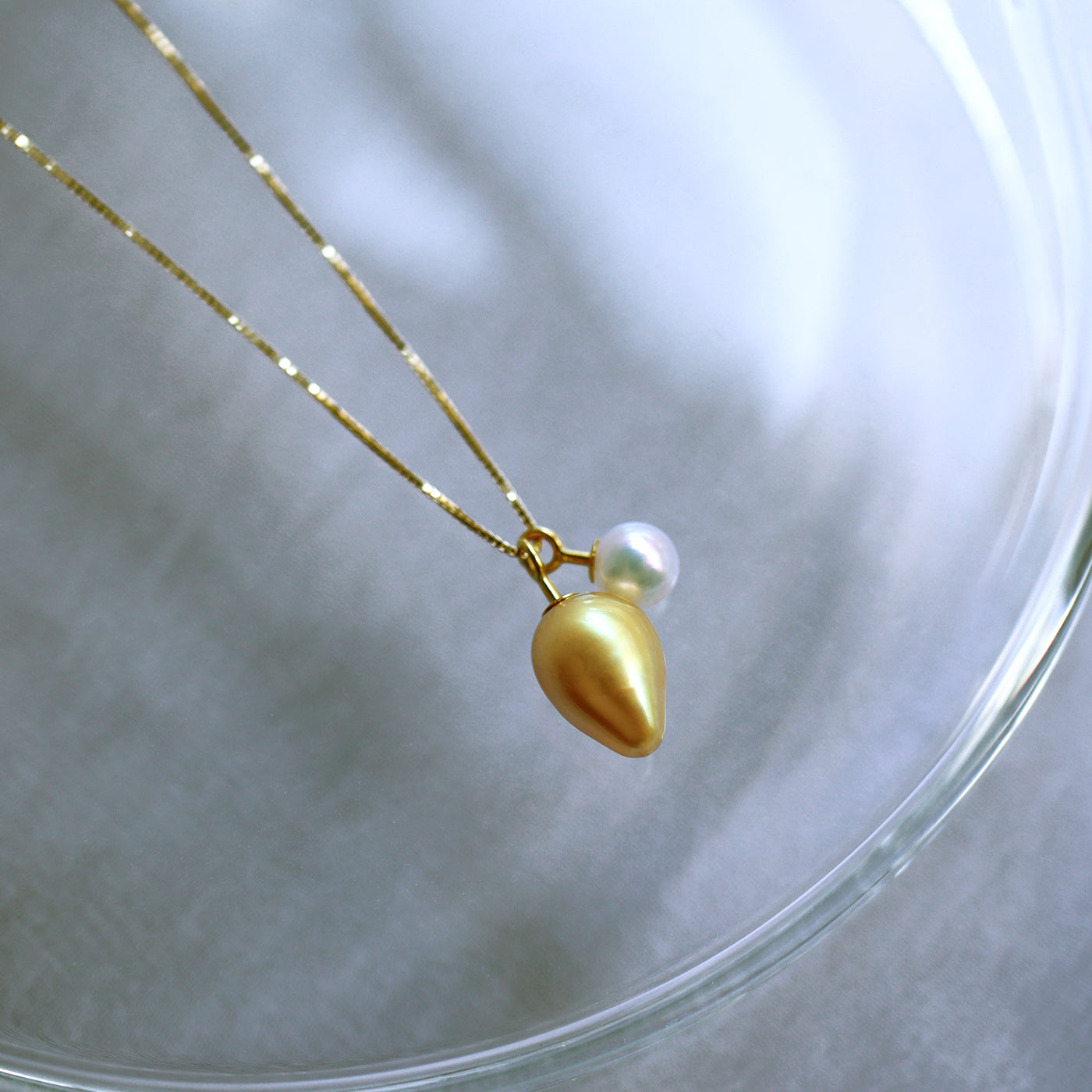 Tuplet Pearl Necklace - Golden Keshi & Baby Akoya