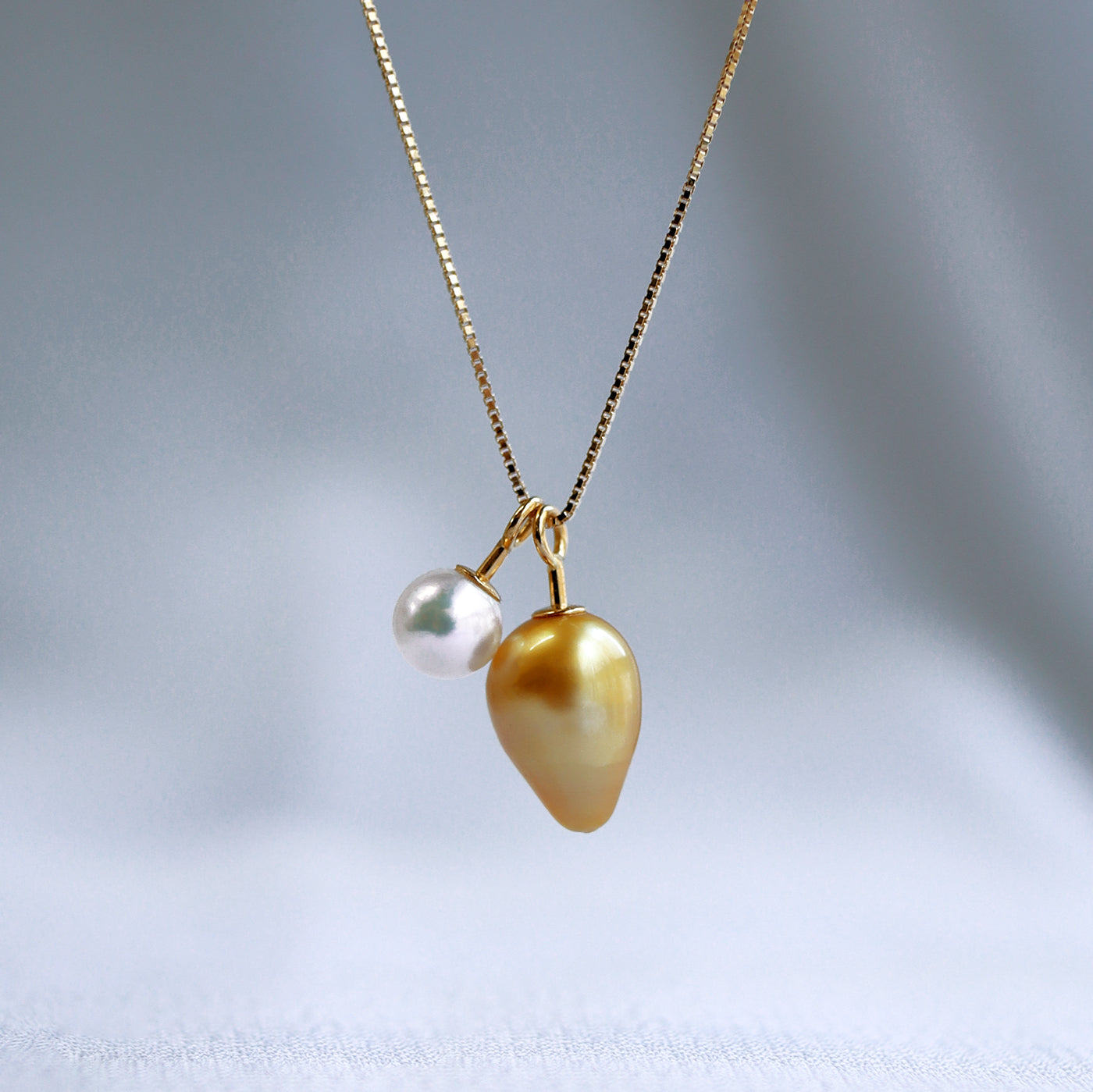 Tuplet Pearl Necklace - Golden Keshi & Baby Akoya
