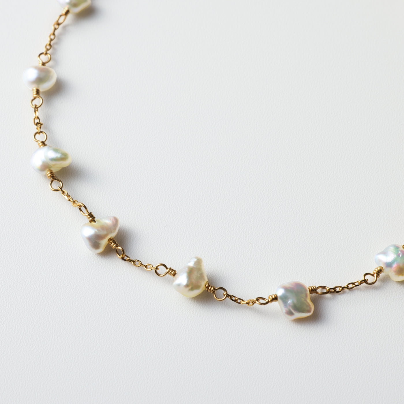 Pearl Station Bracelet - Akoya Keshi