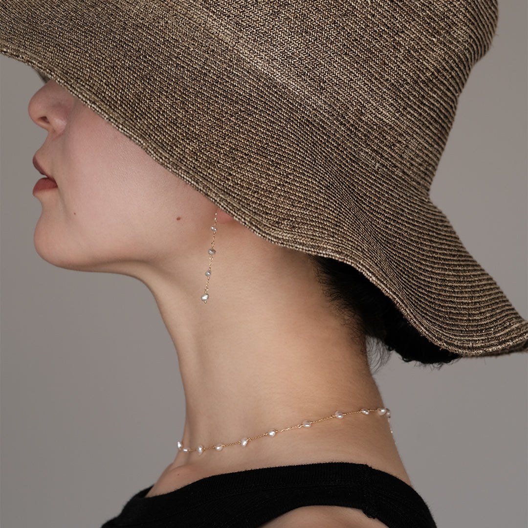 Pearl Station Necklace - Akoya Keshi
