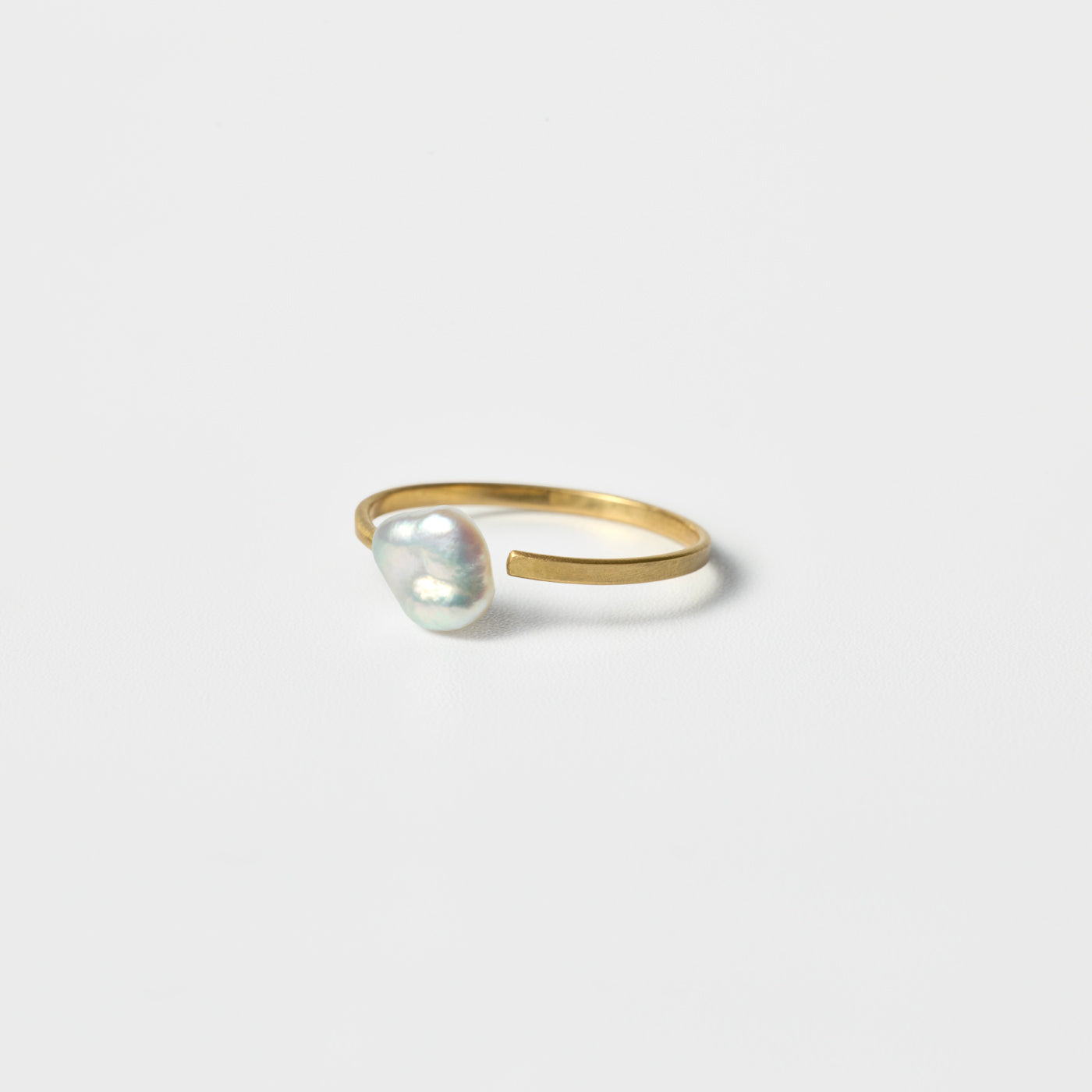Pinky Open Ring - Akoya Keshi