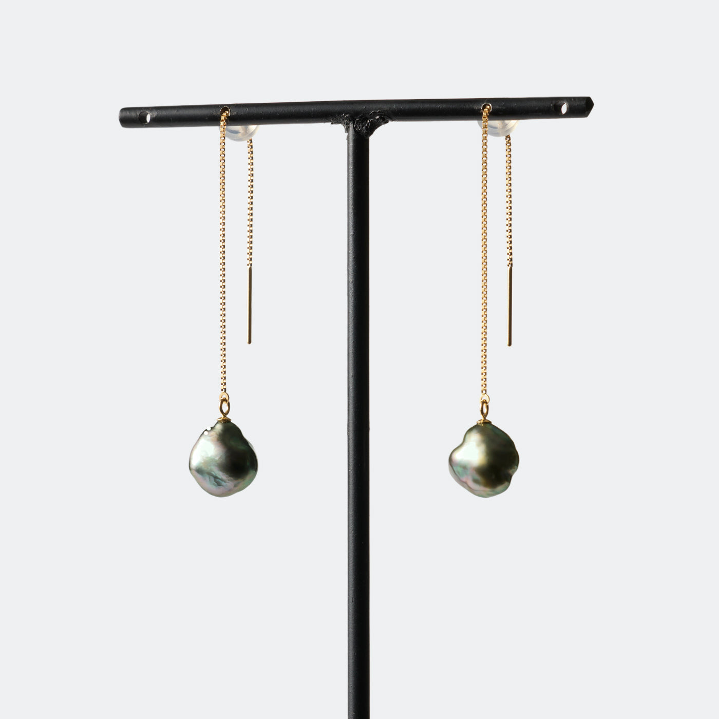 Sakasa Drop Two-Tone Chain Earrings