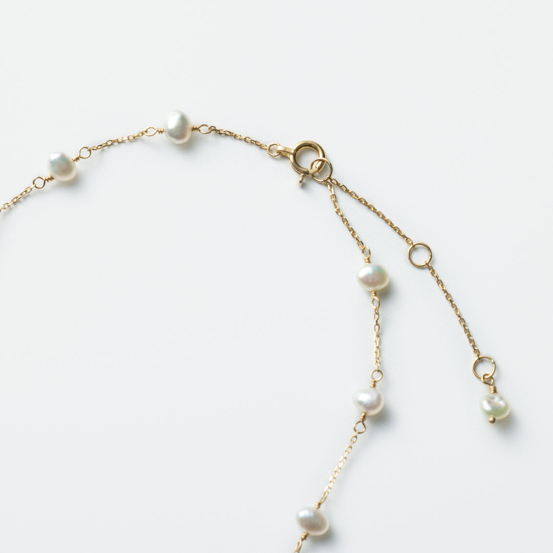 Pearl Station Necklace - Akoya Keshi