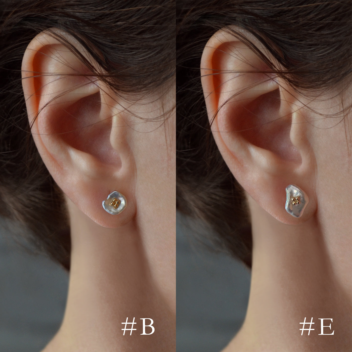 White Poppy Studs - 5.5mm Akoya Keshi
