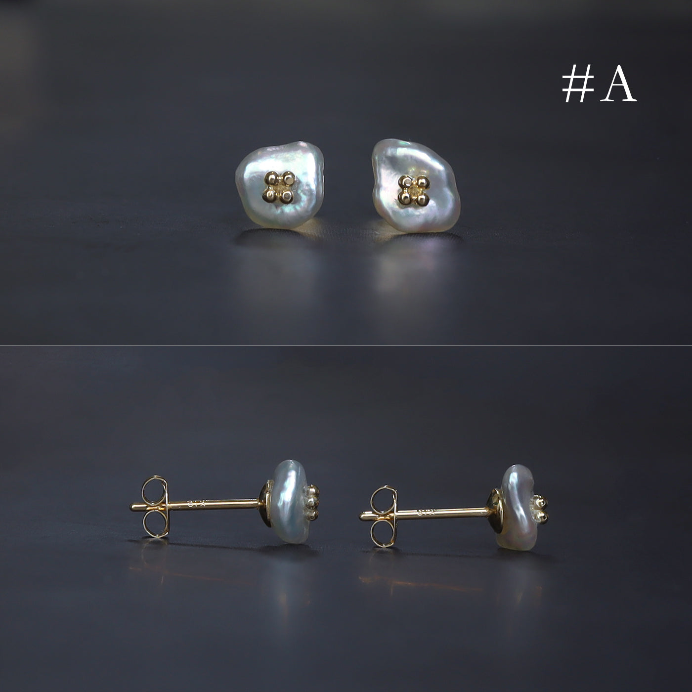 White Poppy Studs - 5mm Akoya Keshi