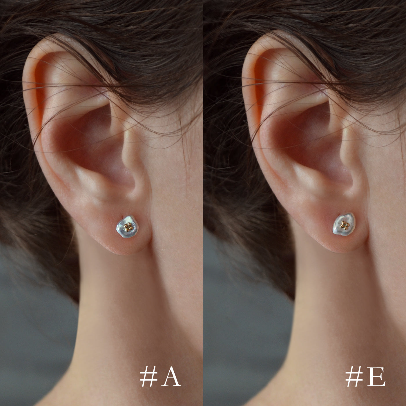 White Poppy Studs - 5mm Akoya Keshi
