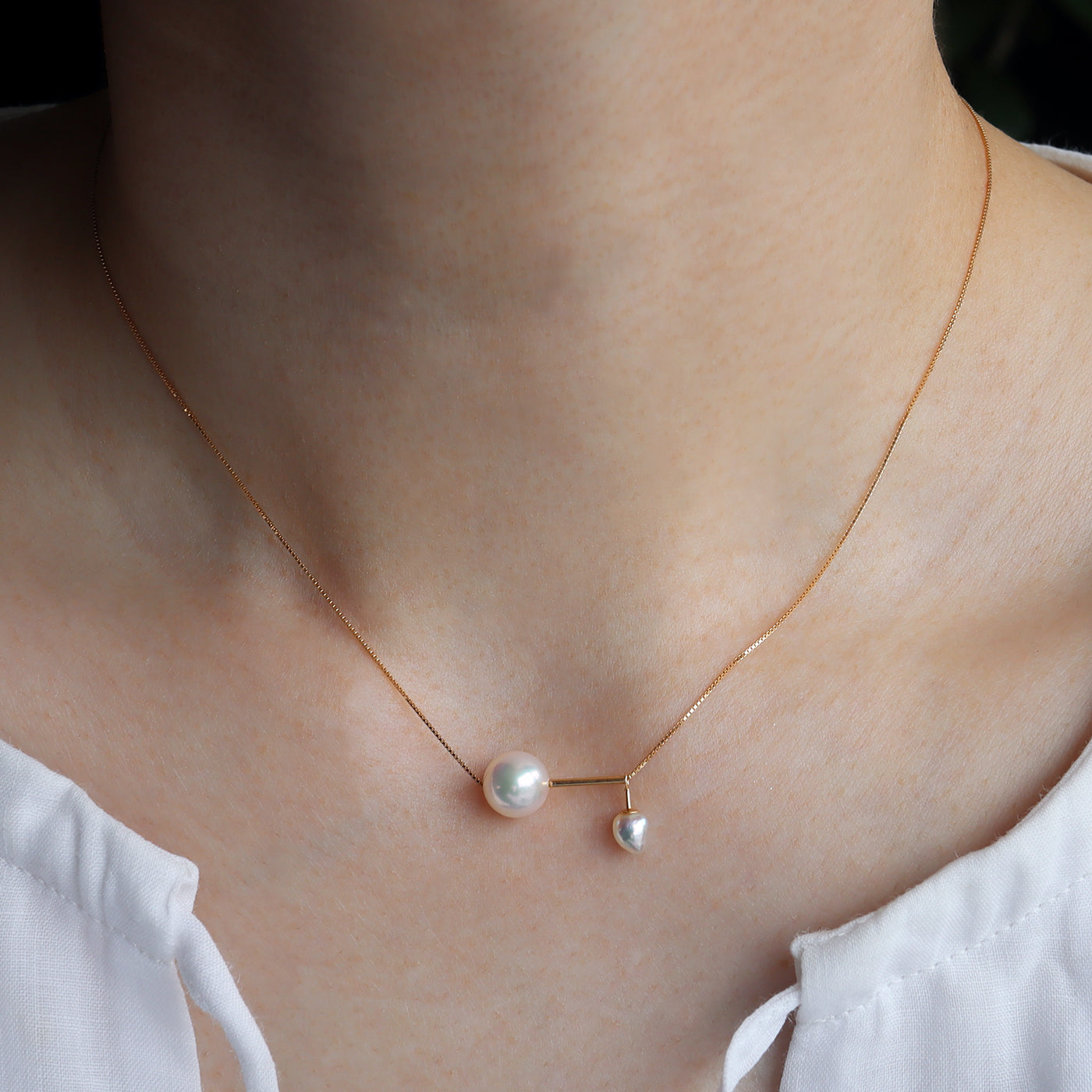 With Baby Necklace - Akoya & Tahitian Keshi