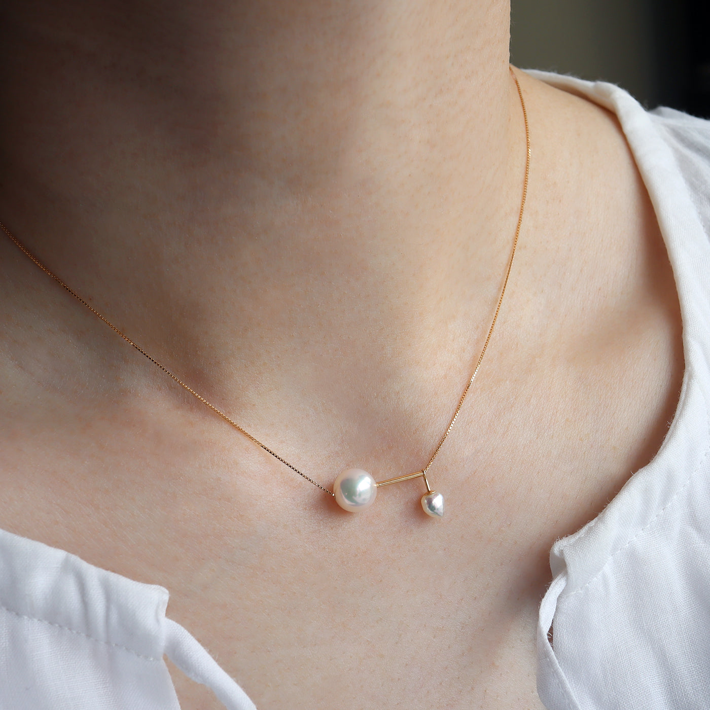 With Baby Necklace - Akoya & Tahitian Keshi