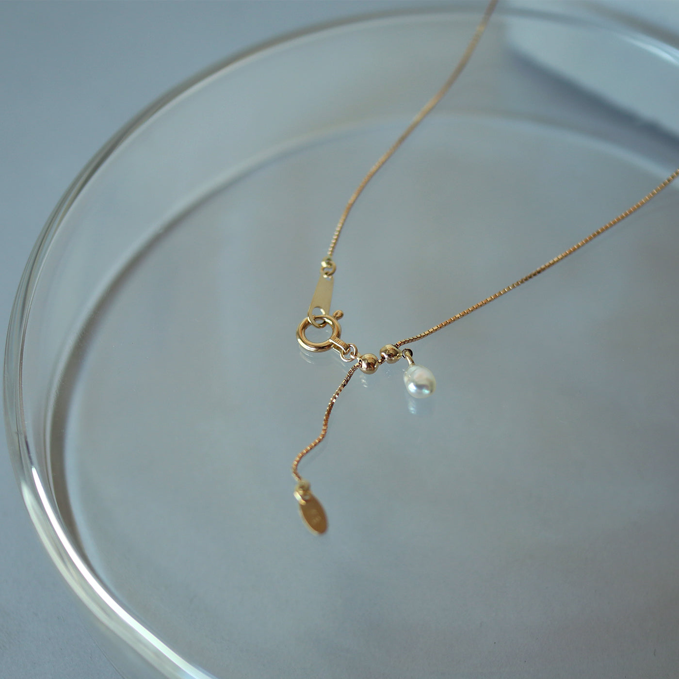 Wandering Pearl Chain Necklace - Akoya Keshi #A