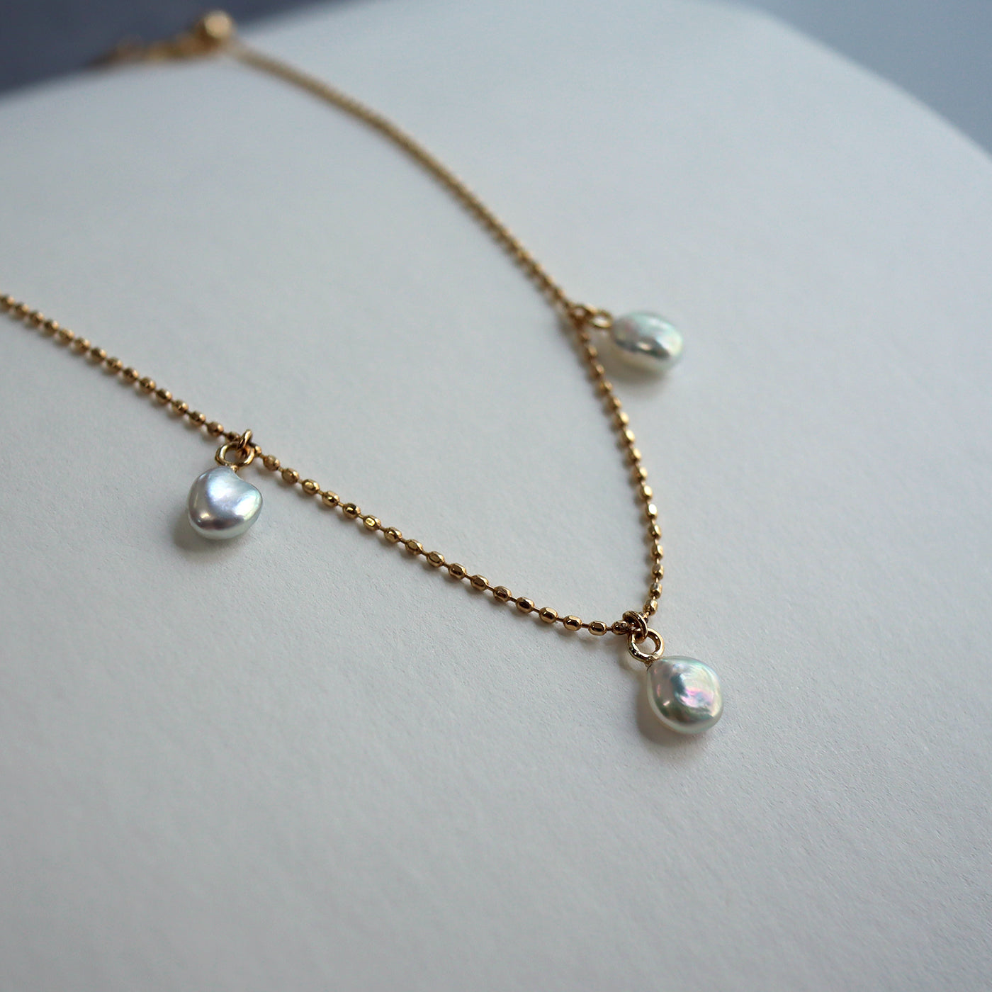 Subtle Pearl Chain Bracelet - アコヤケシ #B
