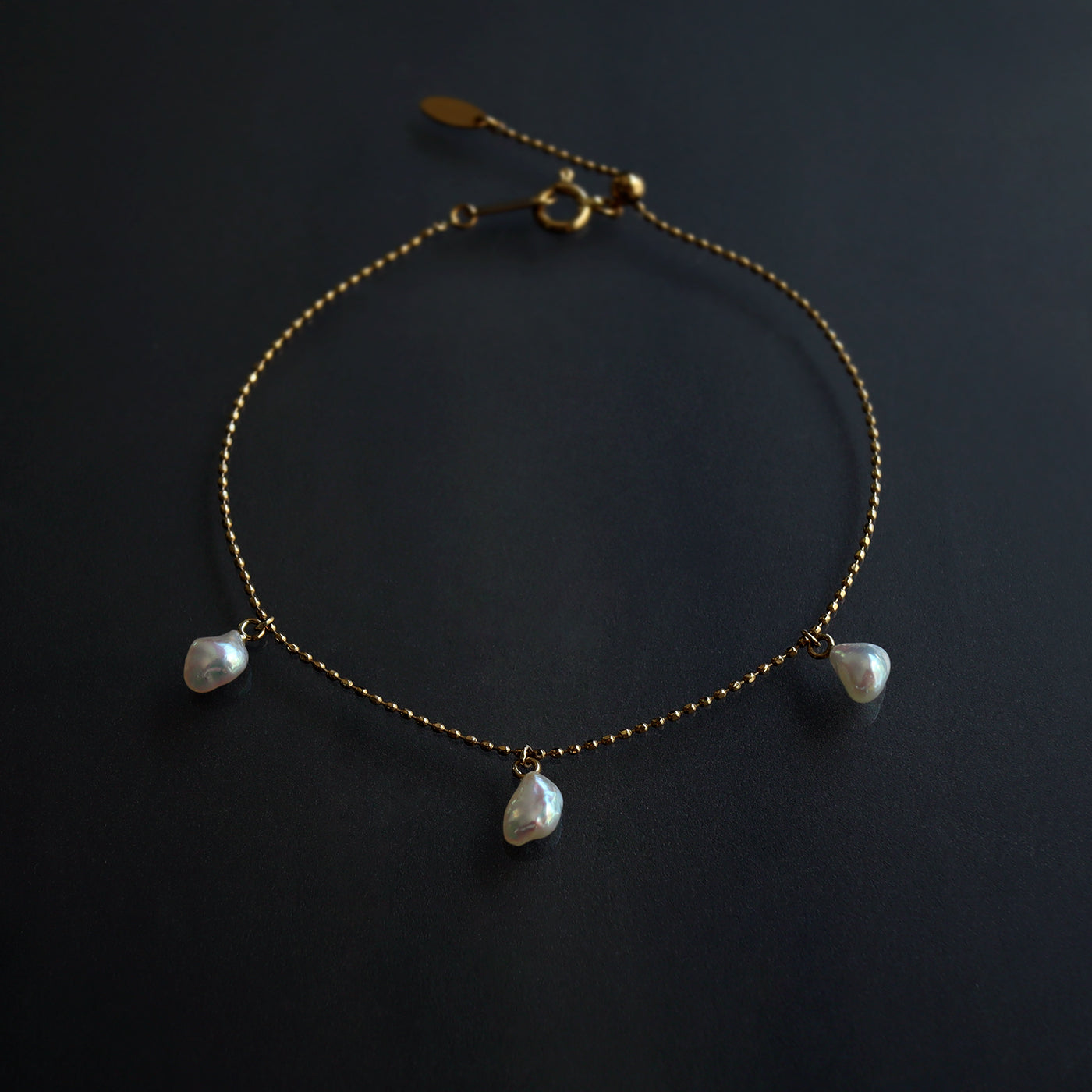 Wandering Pearl Chain Necklace - Akoya Keshi #A