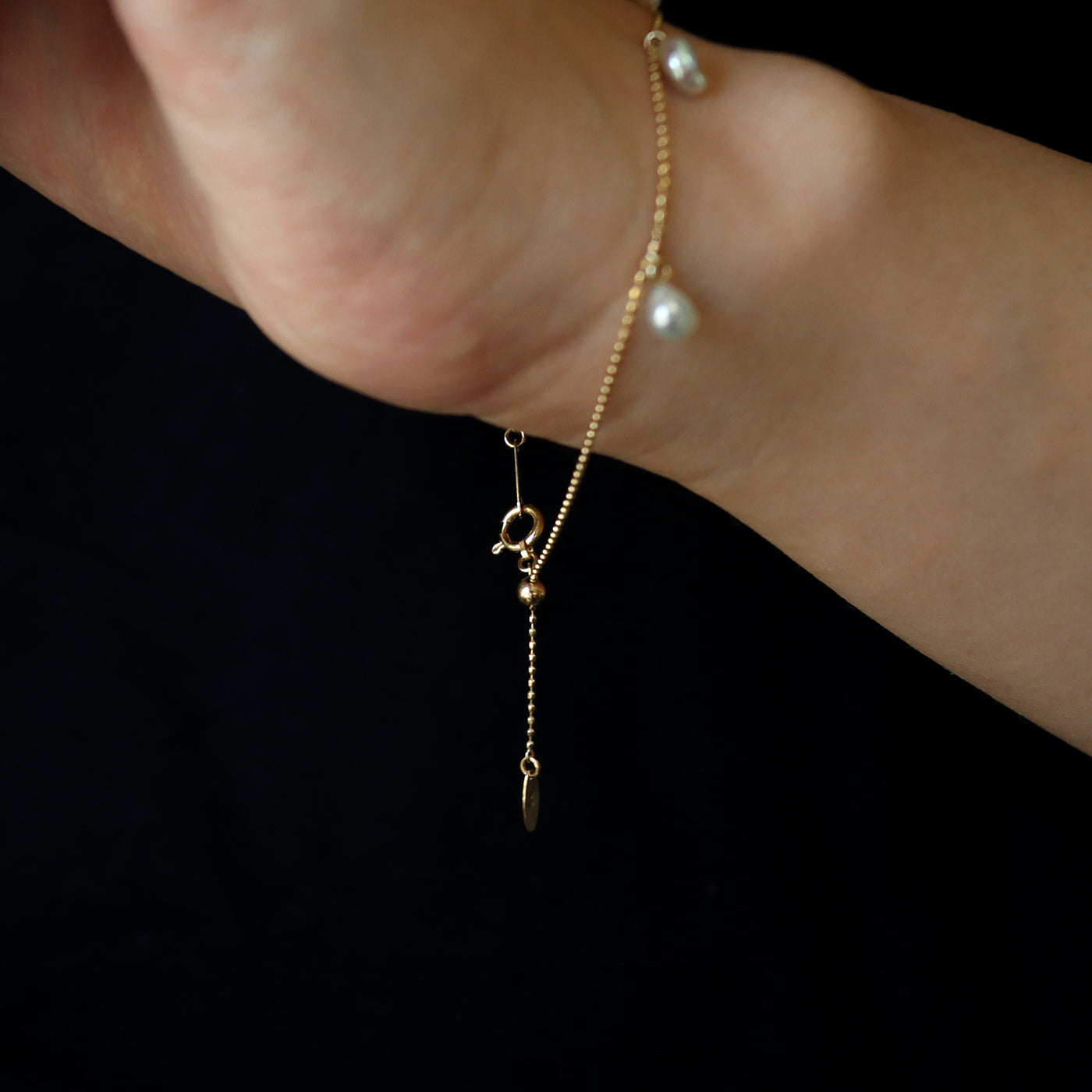 Wandering Pearl Chain Necklace - Akoya Keshi #A